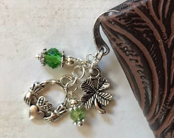 Irish Bookmark, Great Gift, Claddagh, Irish, Celtic, Lucky Gift, 4 Four Leaf Clover, Irish Gift, St Patty's Day, St Patrick's Day, Shamrock