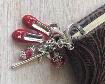 Wizard of Oz Bookmark, Ruby Slippers, Red, Dorothy Gift, Wicked Witch Gift, Magic Wand, Glinda, Good Witch, Witch Gift, Wizard of Oz Gift