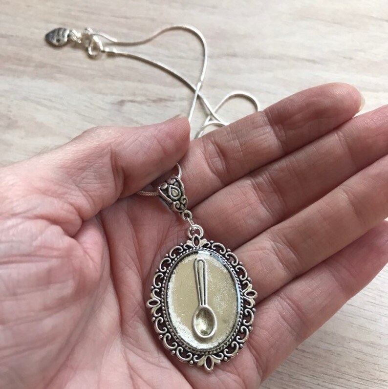 Spoon Theory Necklace Spoon in Resin Necklace Pendant Unusual Etsy