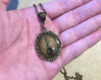 Bronze Spoon Theory Necklace Spoonie Unusual Spoonie Gift Chronic Illness Lupus MS Fibro EDS Chiari Cancer Awareness Gift Spoonie Gift