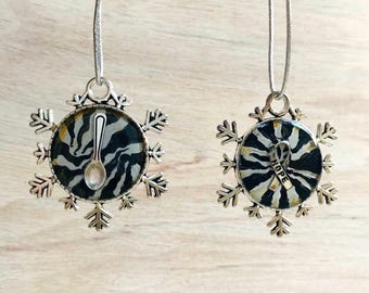 Zebra Snowflake Spoonie Ornament, Spoon Theory, Awareness Ribbon, Rare Disease, EDS Gift