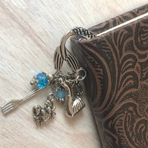 Little Mermaid Bookmark, Ariel Bookmark, Sea, Ocean, Fork, Pipe, Crab, Mermaid Gift, Mermaid, Bookmark Gift, Book Gift