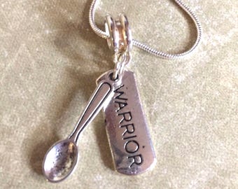 Spoon Theory Necklace, Warrior Spoonie, EDS MCAS Lupus MS Chronic Illness Gift