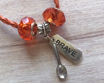 Orange Spoon Theory Bracelet, MS, Spoonie Warrior Gift