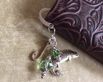 Trout Fishing Bookmark, Great Gift, Fish Bookmark, Fly Fishing Bookmark, Camping Bookmark, Fish Hook Bookmark, Trout Fisherman Gift