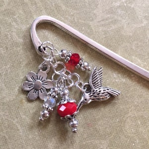 Hummingbird Bookmark, Flower Bookmark, Bird Gift, Hummingbird Gift, Book Lover, Avid Reader Gift, Flower Gift, Flower Bookmark image 2