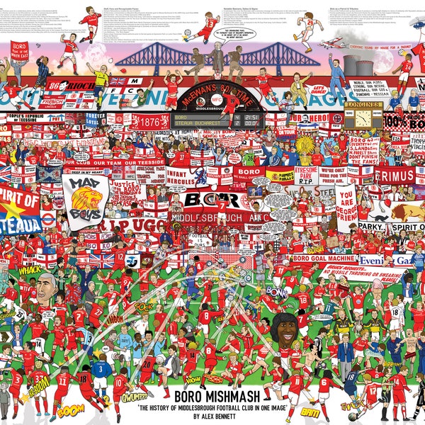 Boro Mishmash - The History of Middlesbrough Football Club in One Image