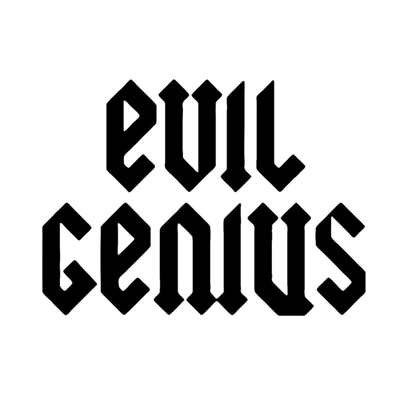 Evil Genius Decal Sticker Wall Art Car Graphics Room Decor Emo Etsy