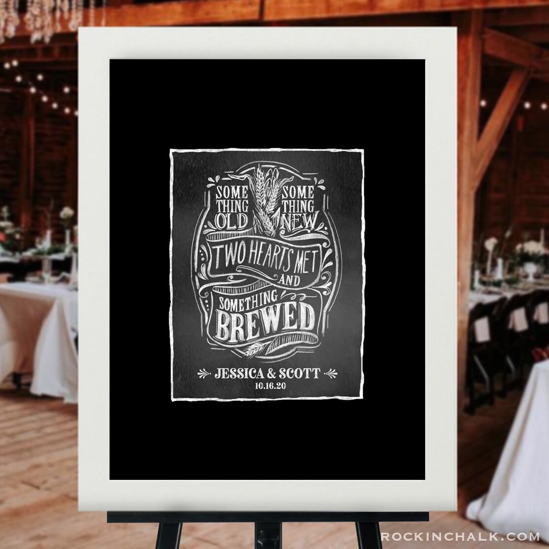 Chalkboard Guest Book Personalised Wedding Sign Poster
