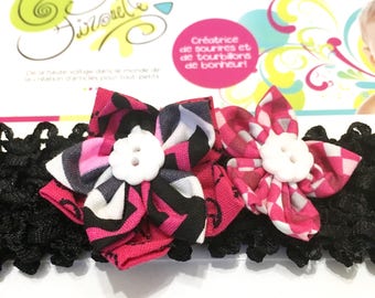Twirl flower baby headband
