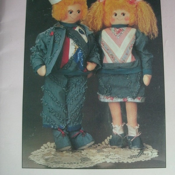 RJ and Tamra - Two 22 Inch Dolls to Sew - Pear Blossom Patterns Series The Kids.  NEW Pattern 1990