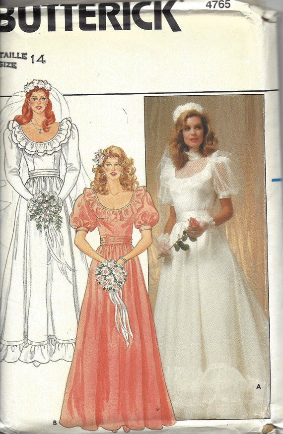 Ontwikkelen huilen tragedie Butterick Wedding Patroon 4765 Maat 14 Missers Bruidsjurk & - Etsy Nederland