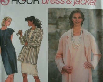 Misses Miss Petite Pullover Dress and Jacket Size 6-8-10 Simplicity 3 Hour Dress and Jacket Pattern 9411 Rated Easy to Sew UNCUT PATTERN