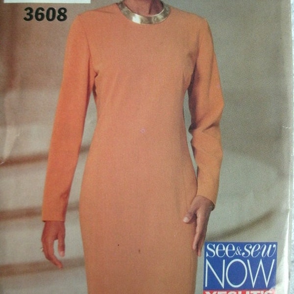 Misses Misses Petite Dress Size 6-8-10 See & Sew by Butterick Vintage 1994 UNCUT Pattern Rated EASY to Sew.