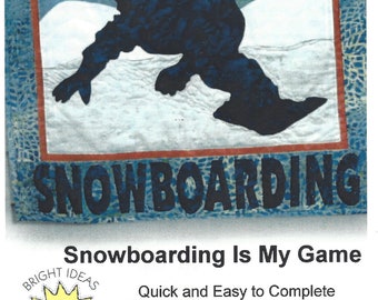 Snowboarding Is My Game - Motif mural et applique #15 par Kathleen Parman pour Bright Ideas Design Co. Taille finie 22 » x 25 » NOUVEAU