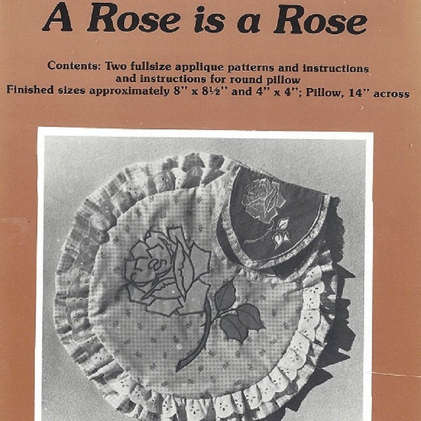 Une Rose est une Rose - A Machine Applique modèle et les Instructions par Yours Truly - deux taille maxi Applique motifs nouvelle non-coupe motif - parfait