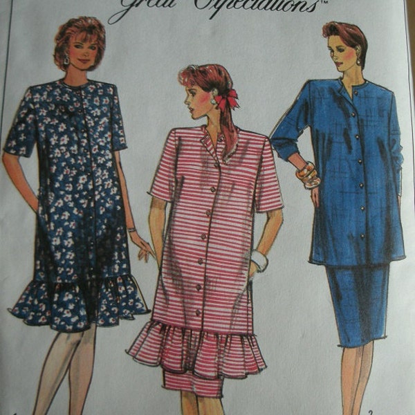 Size 6 Maternity Skirt and Dress or Tunic in Misses Sizes Simplicity Great Expectations Lady Madonna Pattern 9030 UNCUT Pattern 1989