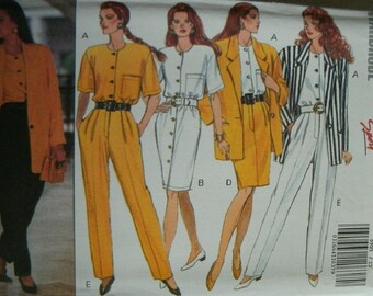 Misses Misses Petite Jacket, Dress, Blouse, Skirt and Pants Sizes 12-14-16 Butterick Evan-Picone Sport - Today's Wardrobe Pattern 5995 UNCUT