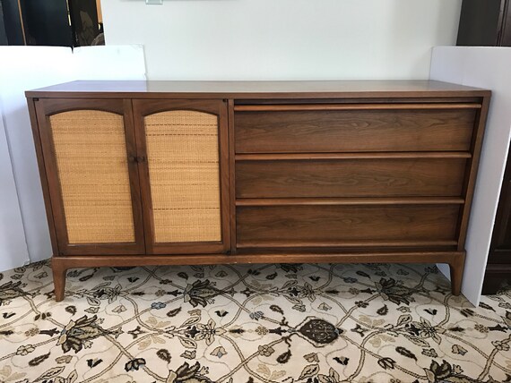 Mid Century Lane Altavista Walnut Credenza Cabinet Dresser Etsy