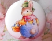 Design your set NURSERY BUNNIES Child Baby Rabbit Ceramic Knob Drawer Pull Office Desk Bedroom Kitchen Bath Victorian Dresser Cabinet Screw