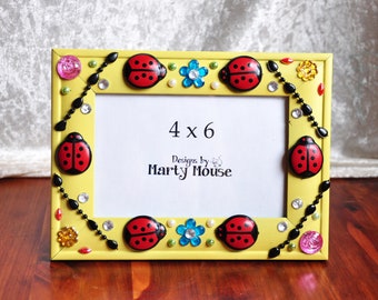 Lady Bug Picture Frame/Kids Picture Frame/Kids 4x6 Picture Frame/Happy Picture Frame/4x6 Lady Bug Frame/Cute Picture Frame/Bug Picture Frame
