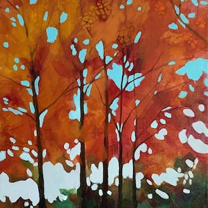 Abstract Tree Painting, Original Art, 20 X 16 A Gift Of Art