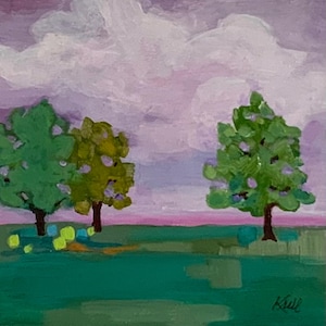 Original Landscape Painting, Landscape Original Art, A Gift Of Colour  6 X 6 Inches