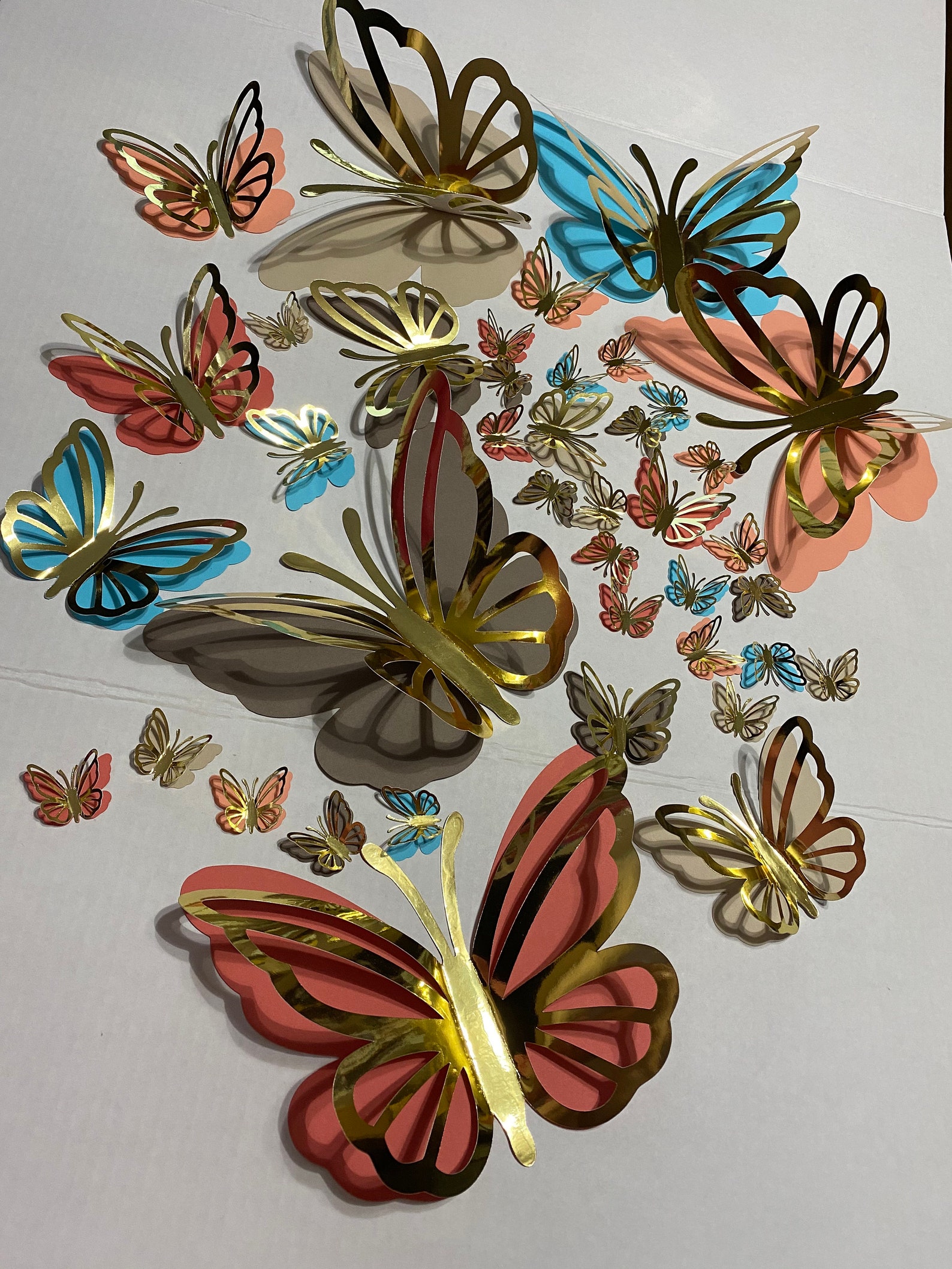 40pcs 3D Paper Butterflies Wall Decor Little Girls Room Etsy