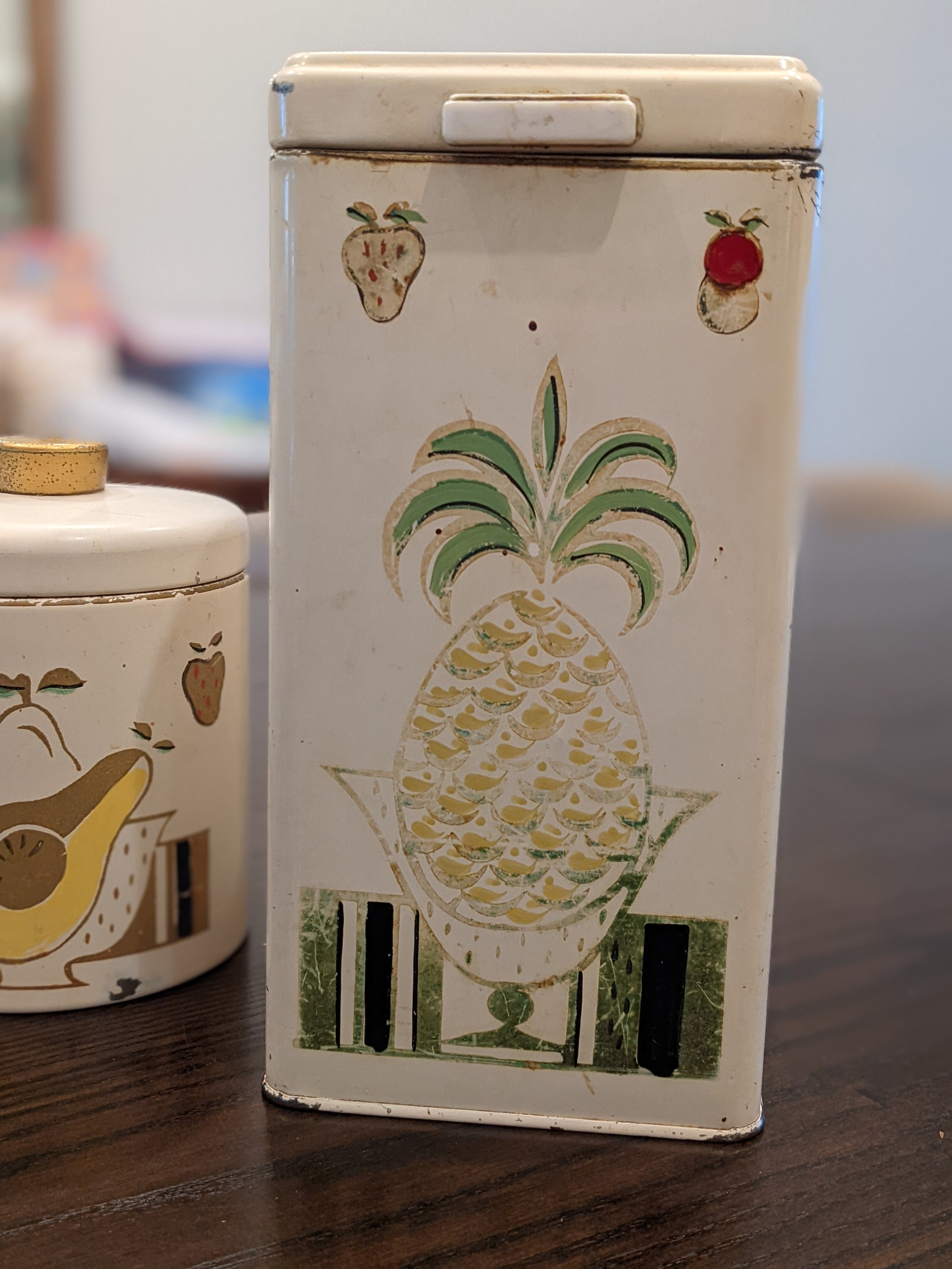 ヴィンテージ ランズバーグ ペイントフルーツキャニスター - 6 個