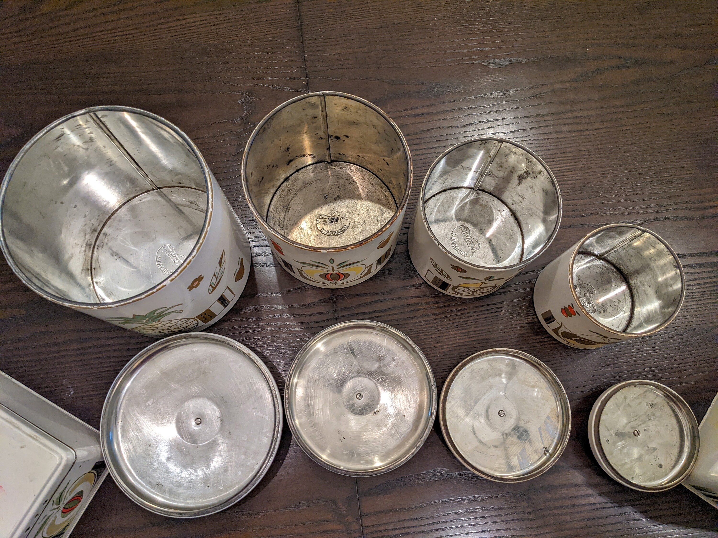 ヴィンテージ ランズバーグ ペイントフルーツキャニスター - 6 個