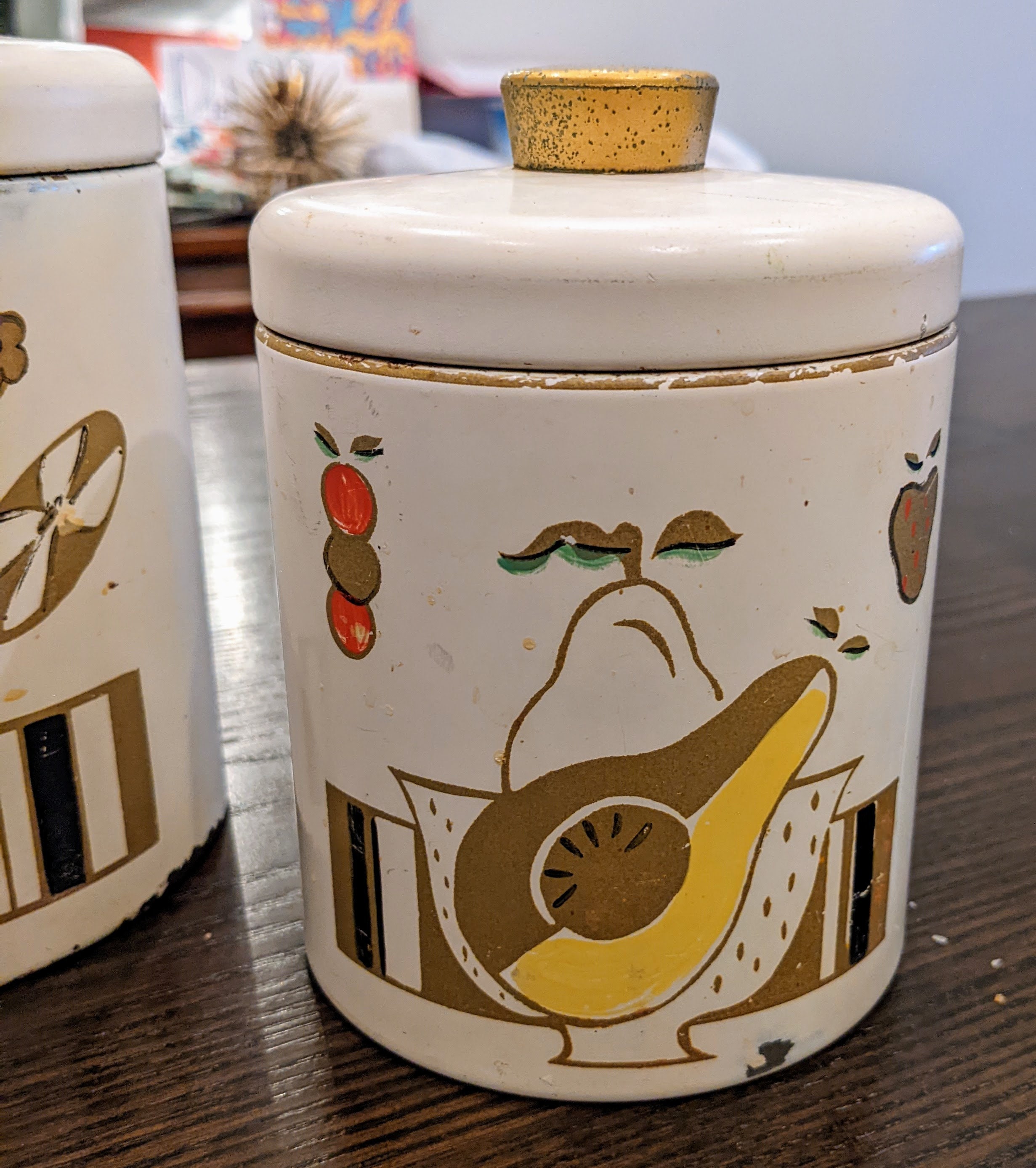 ランズバーグ社キャニスター ヴィンテージ ランズバーグ ペイントフルーツキャニスター - 6 個