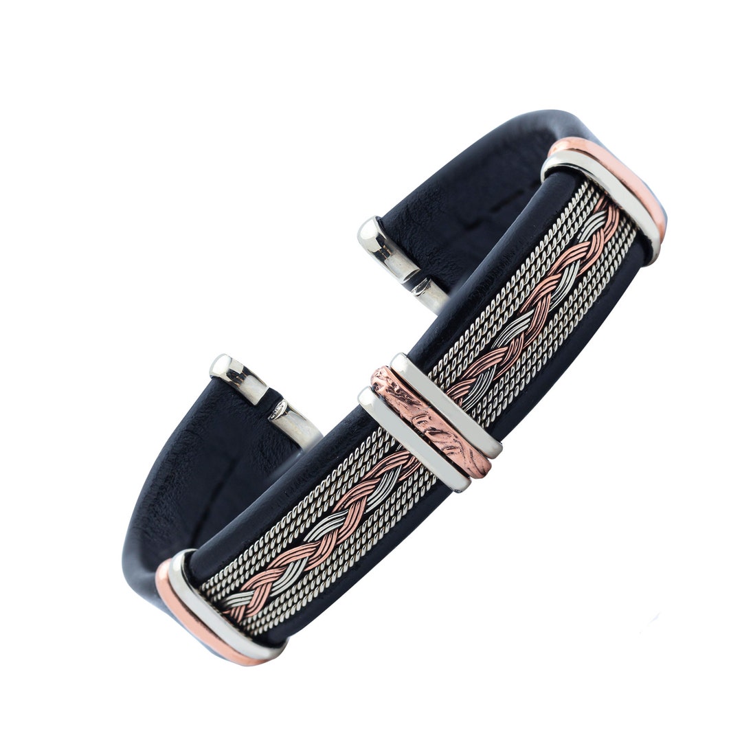 SILVER&Leather メンズブレス Hand Mede Leather Bracelet for Men /gift for Husband /gift From Wife