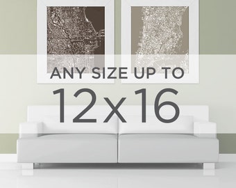 12x16" Cityscape Wall Art: Choose your City
