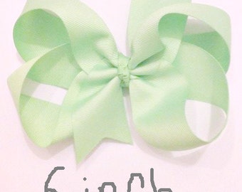 Solid Color Hair Bows , 6 Inch Hair Bows , Solid Boutique Bows , Stocking Stuffers , Baby Shower Gift , Baby Girl Hair Bows