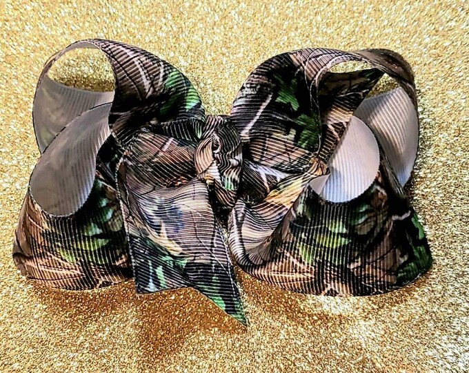 Real Tree Camo Hair Bow , Camoflauge Hair Bow , Real Tree , Camo Hair