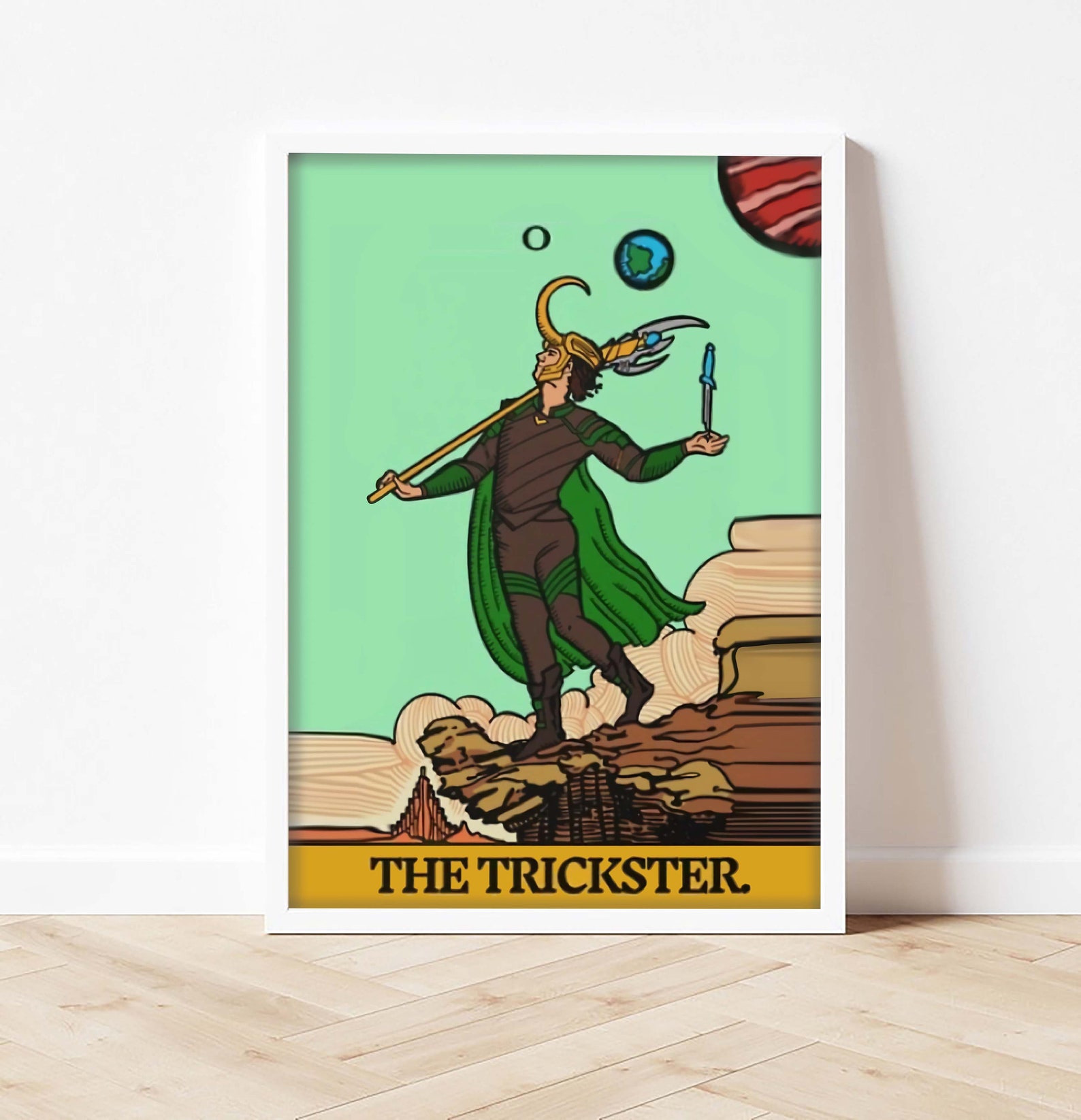 The Trickster Tarot Card Poster Loki Wall Art Loki God of Etsy