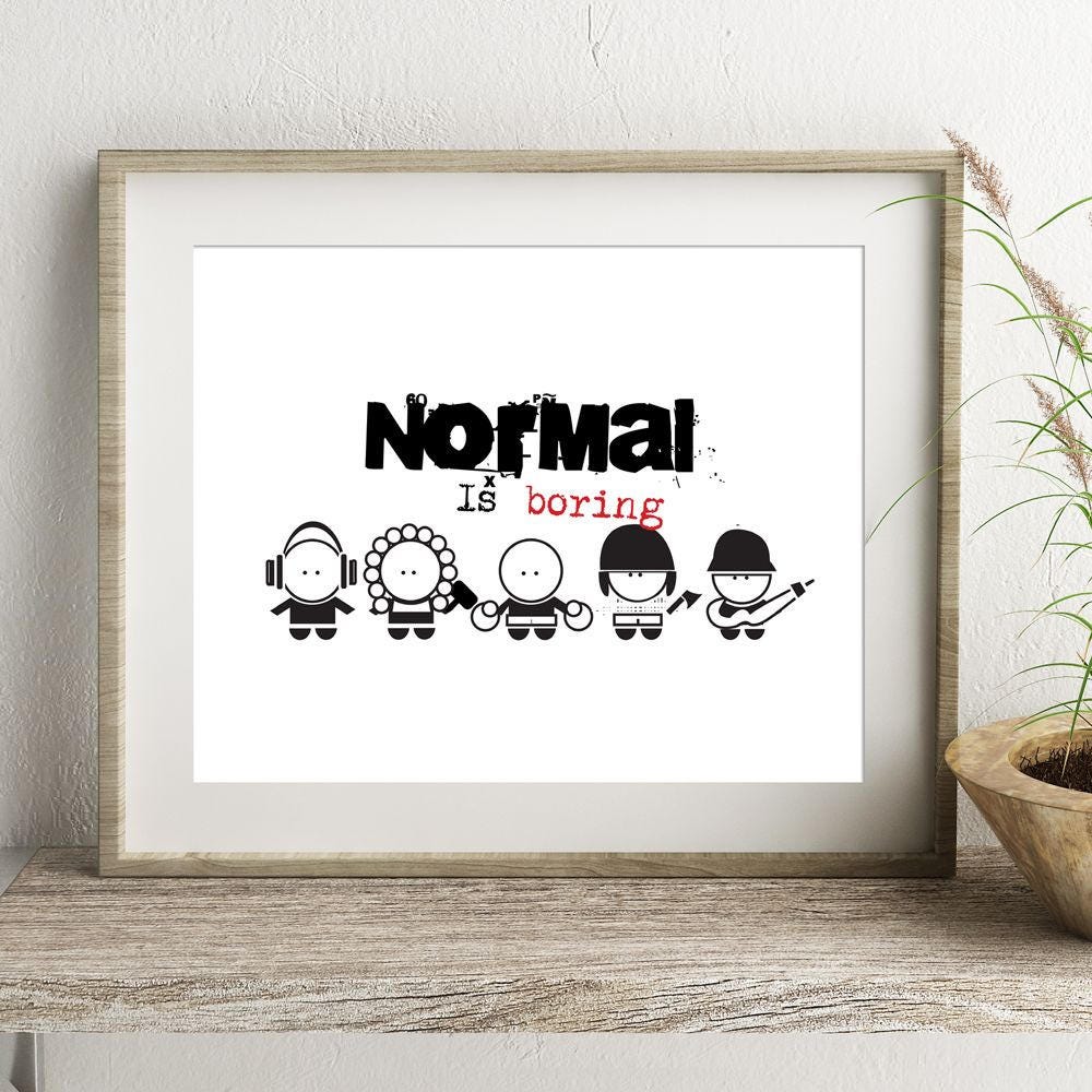 Art For Teens Teen Wall Art Teen Bedroom Normal Is Boring Etsy