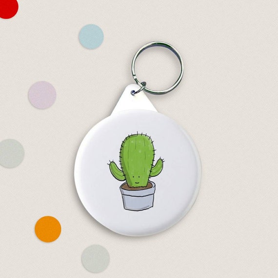 Cute Plant Cactus Green Charm Car KeyChain Key Ring Chain Ring Gift Accessories 