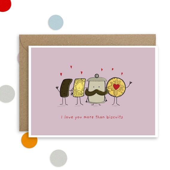 Carte Anniversaire Drole Carte Biscuit Carte De Valentines Etsy