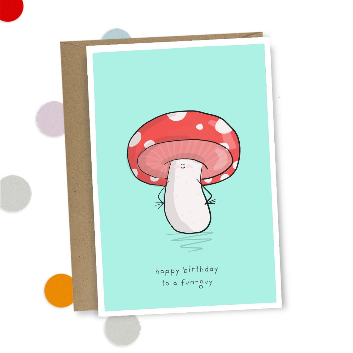 Mushroom Birthday card card for a gardener fungi greeting Etsy