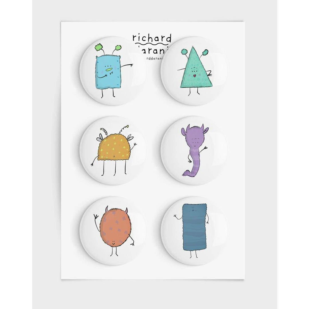 Whimsical Monster Fridge Magnets, Big Eyes (set of 6 Handmade UK) - Etsy