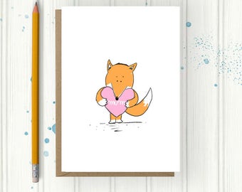 Mütter Tageskarte, liebe dich Mama Karte, liebe dich Mumie, Fox Card, Geburtstagskarte für Mama, Personalisierte Karte, Cute und skurrile Geschenk für,