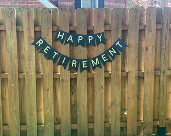 Retirement Party | Happy Retirement | black and gold party | retirement banner | Happy Retirement banner | gold glitter banner