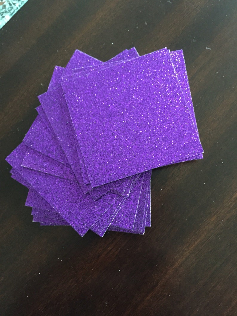 Purple Glitter Cardstock 25 2x2 Glitter Paper Etsy