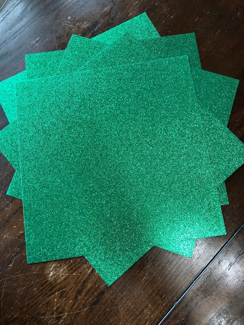 Green Glitter Cardstock 12x12 Glitter Paper Emerald Glitter Etsy