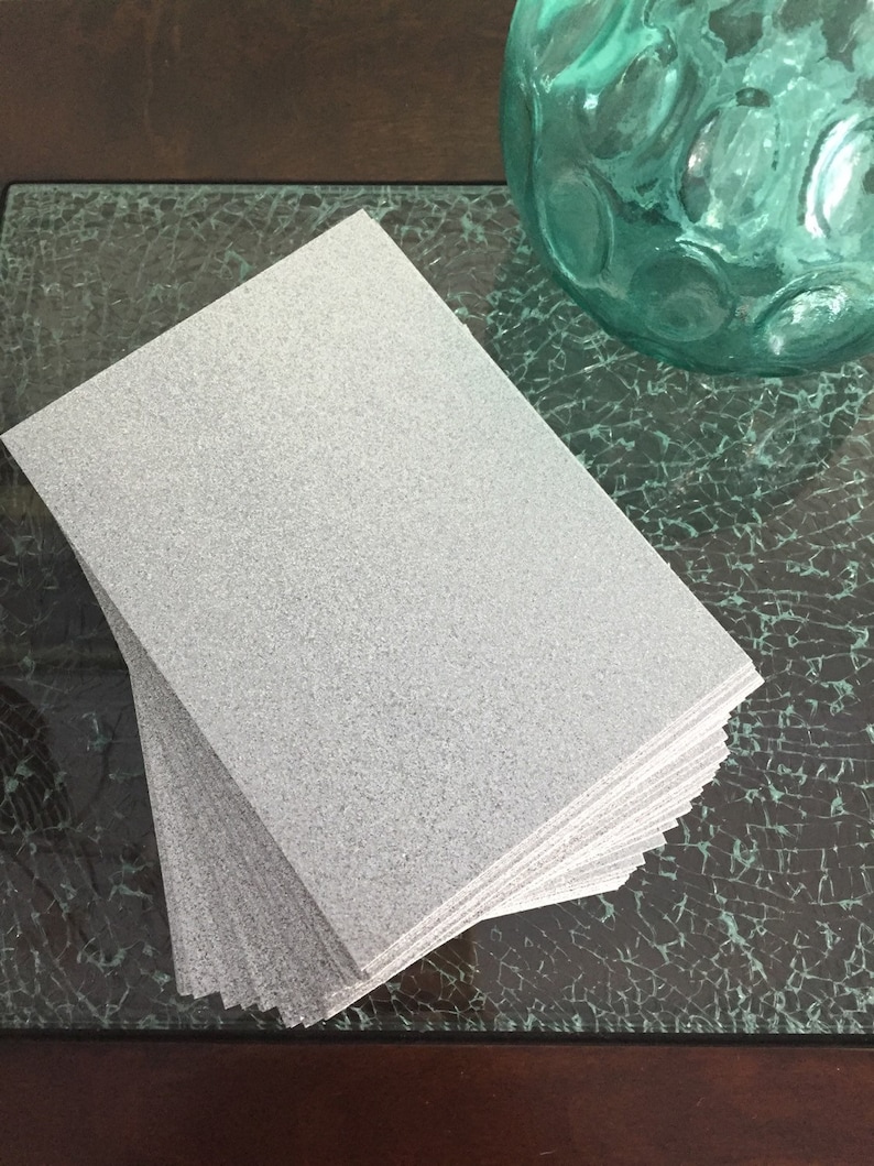 Silver Glitter Cardstock 5x7 50 Glitter Paper Etsy