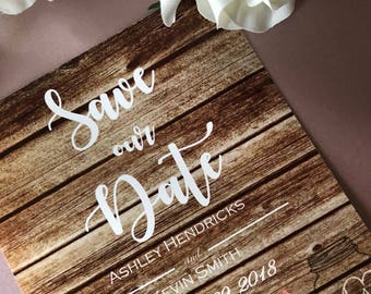 Save the date | wood | rustic save the date | mason jar | save the date magnet
