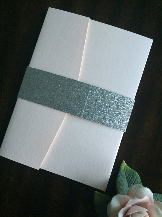 Gold Glitter Belly Bands for Wedding Invitations 100 Not Etsy