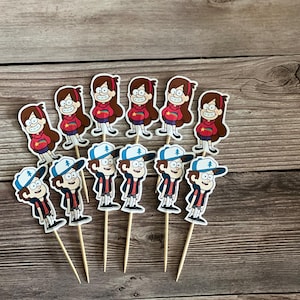 Gravity Falls cupcake toppers | Mabel | Gravity Falls theme toppers | mystery shack | Gravity Falls birthday theme | Gravity  Falls