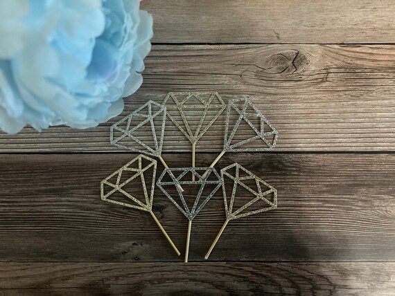 Diamond Cake Toppers Silver No. 5 Diamond Cake Toppers Silver No. 5